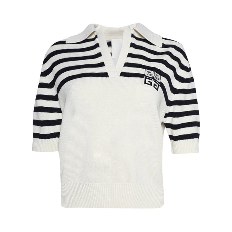 Givenchy Cropped Polo Sweater WhiteNavy