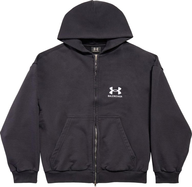 Balenciaga x Under Armour Zip Up Hoodie BlackWhite