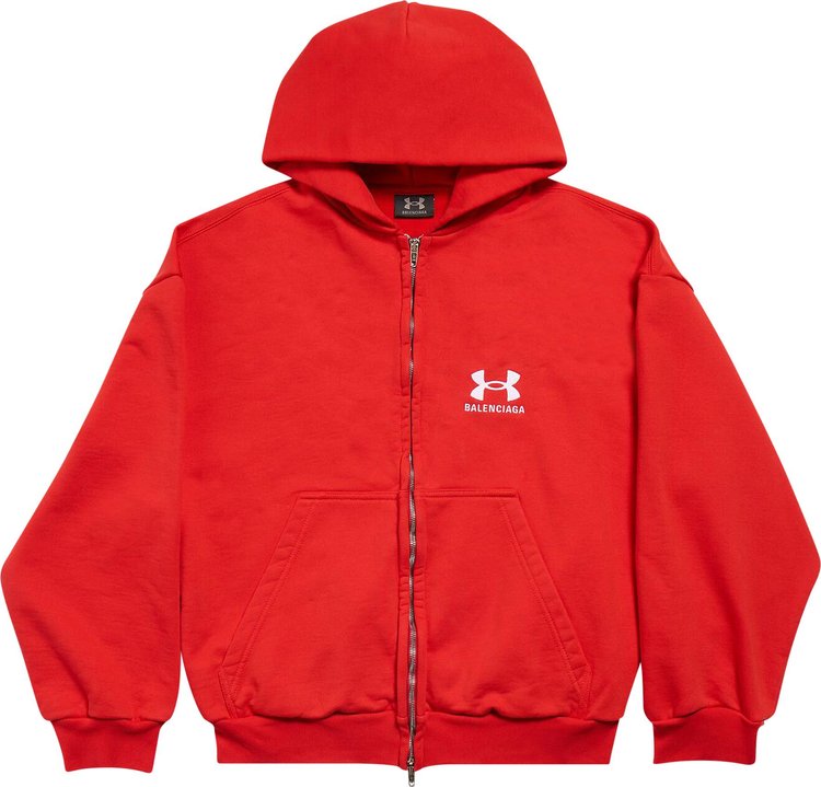 Balenciaga x Under Armour Zip Up Hoodie RedWhite