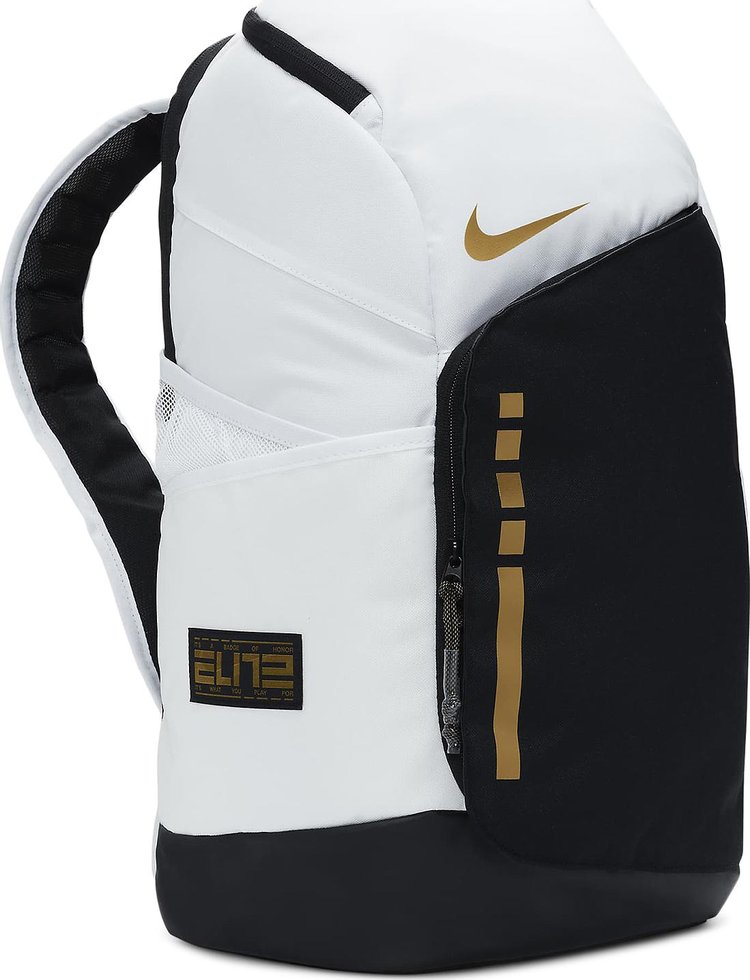 Nike Hoops Elite Backpack WhiteBlackMetallic Gold