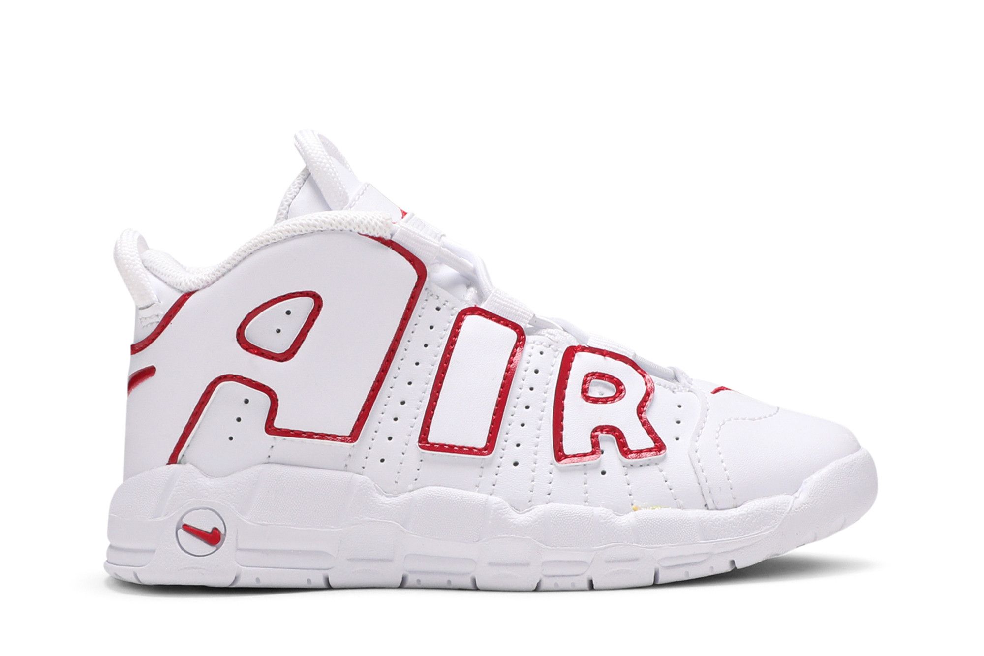 Air more uptempo white varsity red outline shop