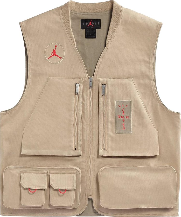 Cactus Jack by Travis Scott x Jordan Utility Vest DesertKhakiUniversity Red