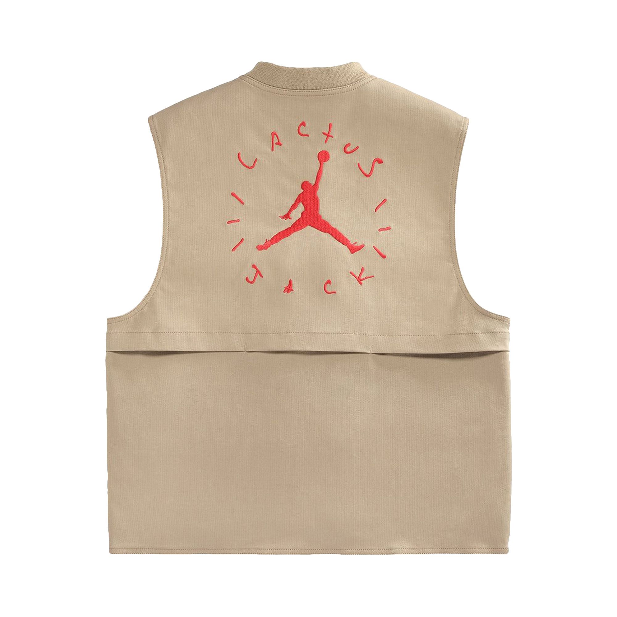 Size xxl Cactus Jack by Travis Scott x Jordan Utility Vest  'Desert/Khaki/University Red'