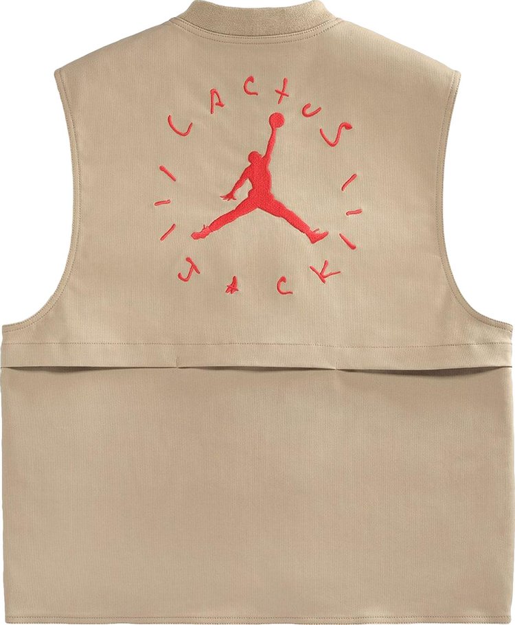 Cactus Jack by Travis Scott x Jordan Utility Vest DesertKhakiUniversity Red