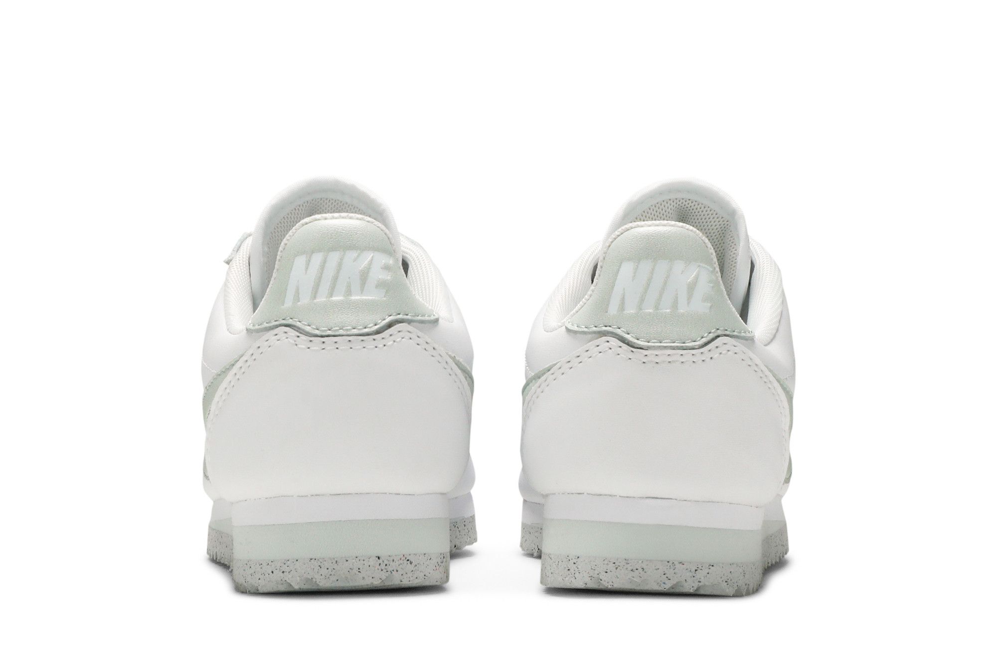 womens nike cortez leather white silver