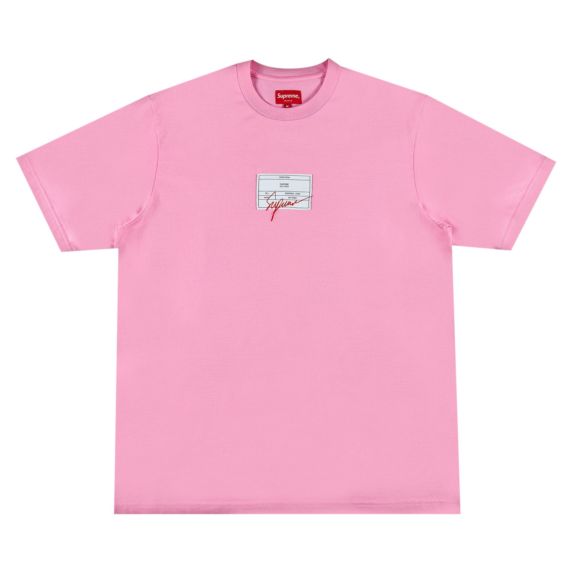 Buy Supreme Signature Label Short-Sleeve Top 'Pink Buy Supreme Signature Label Short-Sleeve Top 'Pink