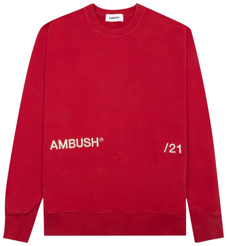 Ambush Crewneck Inserts Sweatshirt RedOff White