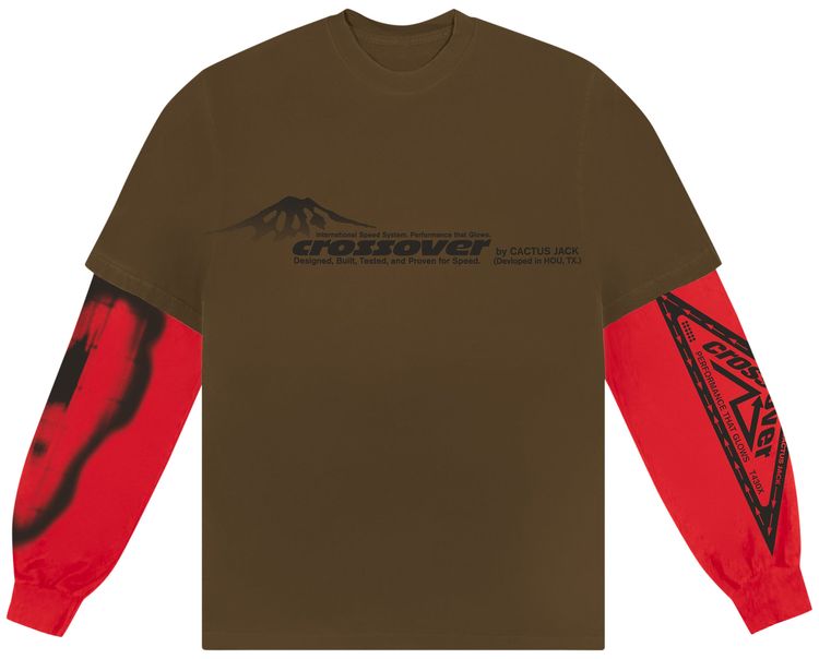 Cactus Jack by Travis Scott Crossover Long Sleeve BrownRed