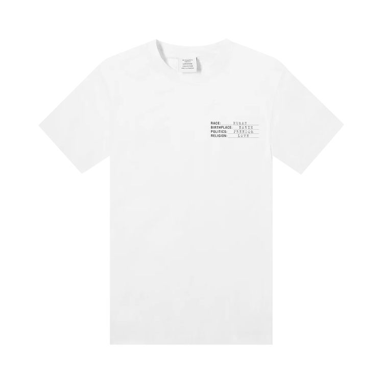 Vetements Human Identity T Shirt White