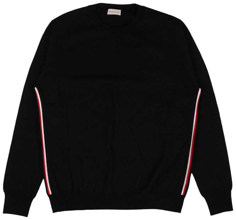 Moncler Striped Crewneck Sweater Black