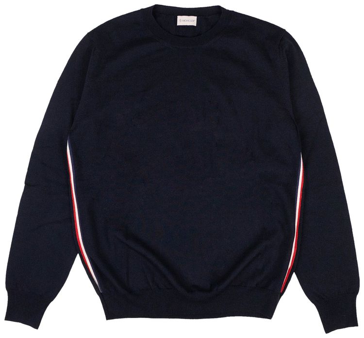 Moncler Striped Crewneck Sweater Navy