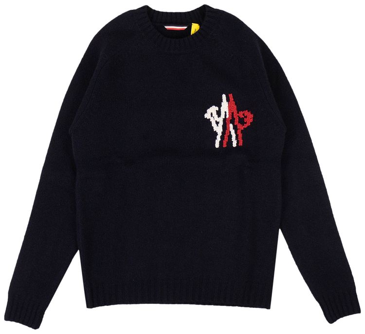 Moncler Genius Knit Logo Sweater Navy