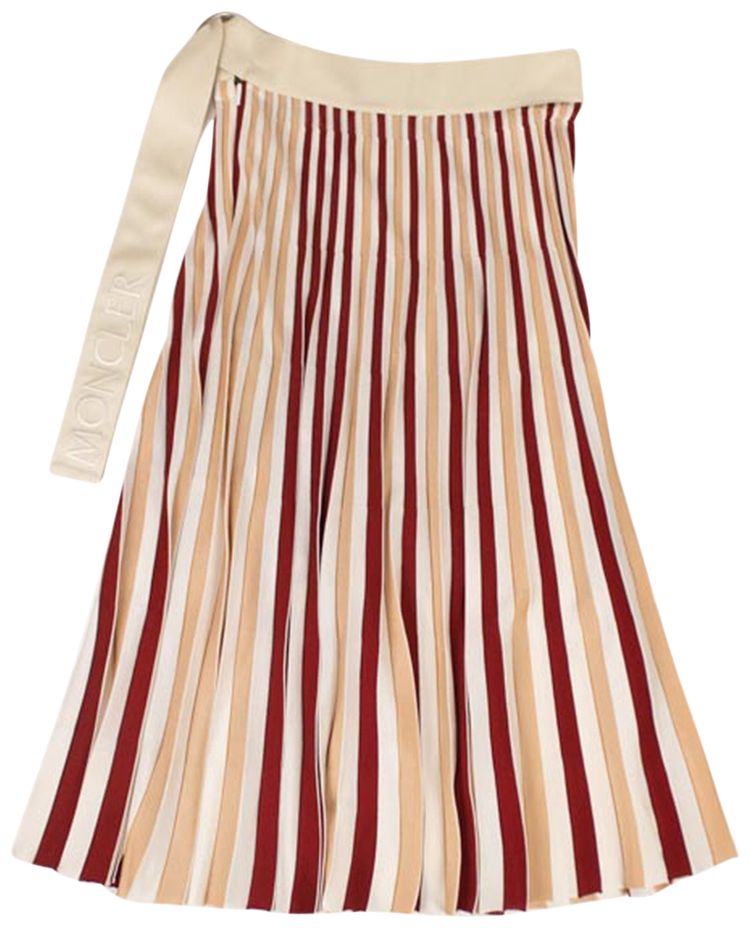 Moncler Striped Midi Skirt Ivory