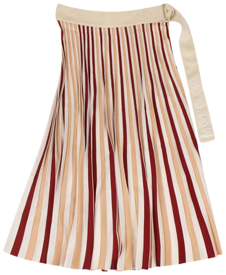 Moncler Striped Midi Skirt Ivory
