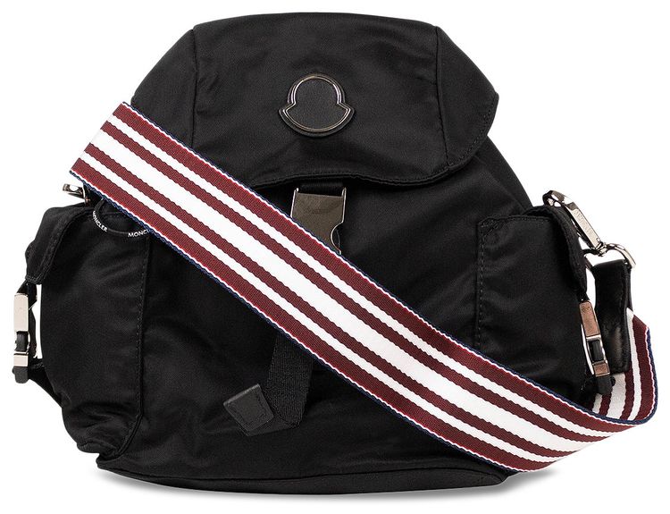 Moncler Stripe Shoulder Strap Backpack Black