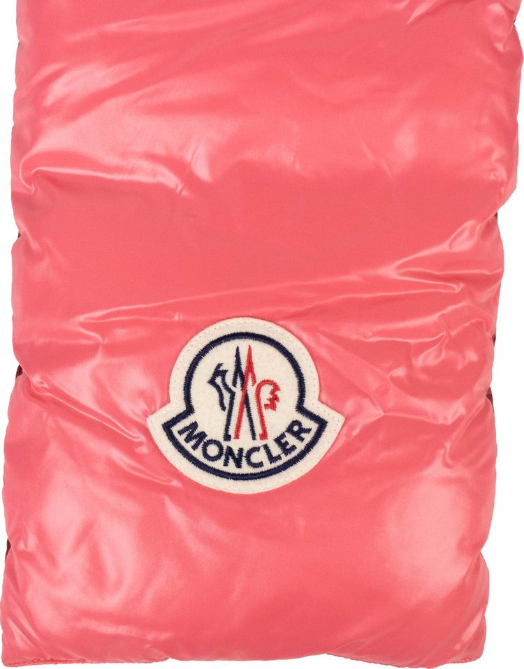 Moncler Two Tone Logo Puffer Scarf PinkRed