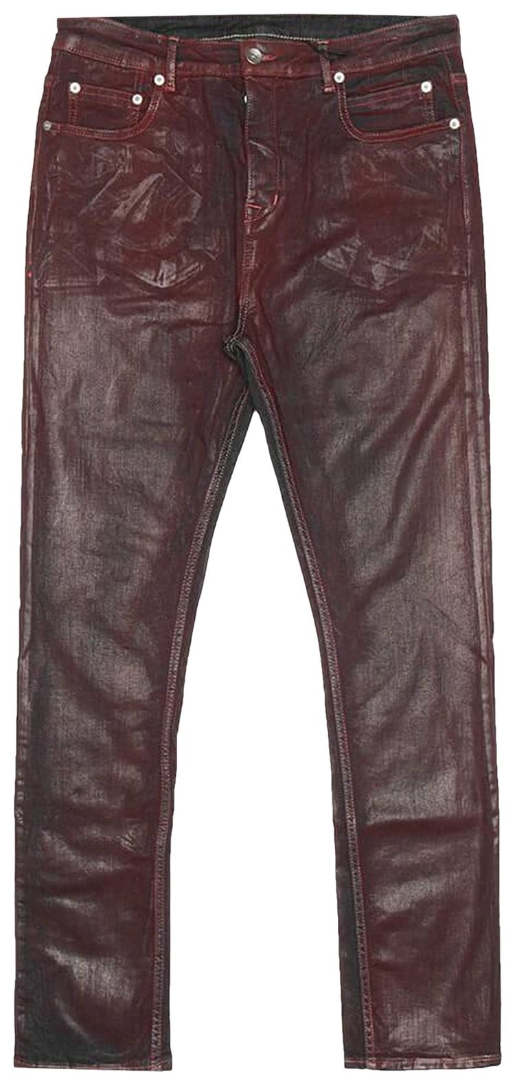 Rick Owens DRKSHDW Larry Detroit Cut Jeans Dark Cherry Red