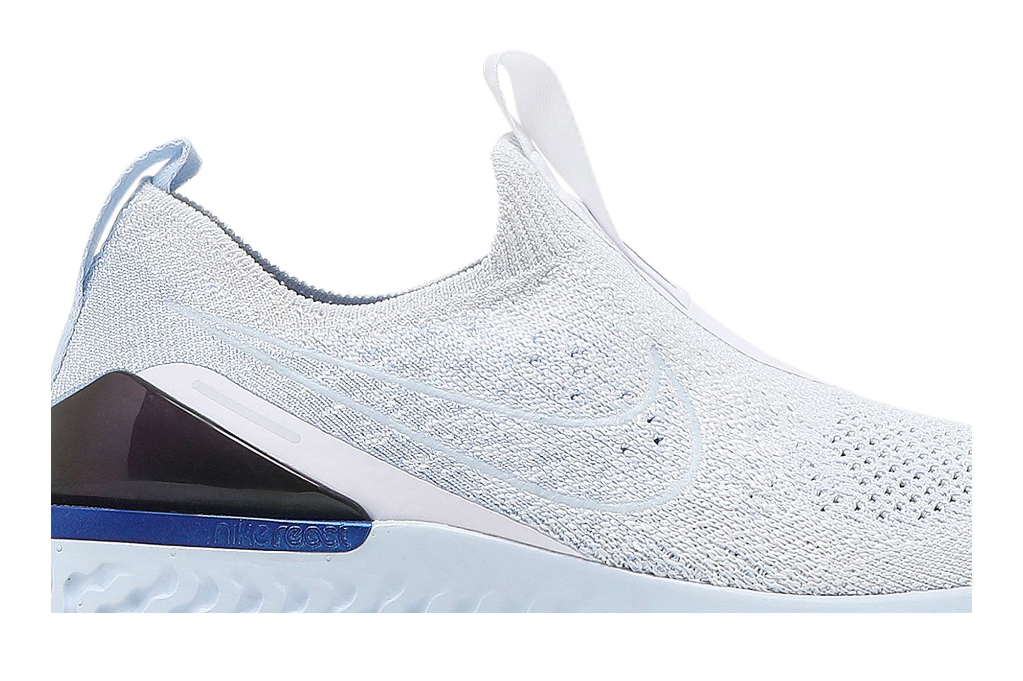 Epic phantom react flyknit white/hydrogen blue/blue tint/white shop