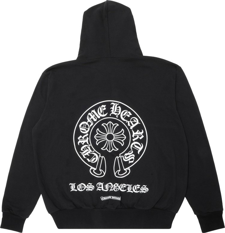 Chrome Hearts Horseshoe Floral Cross Zip Hoodie Black