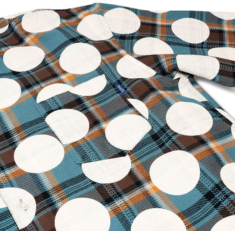 Awake NY Polka Dot Flannel Shirt Dusty Blue