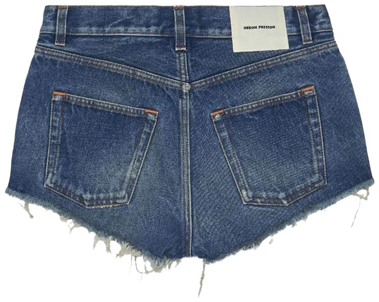 Heron Preston Spray Denim Shorts Vintage BlueWhite