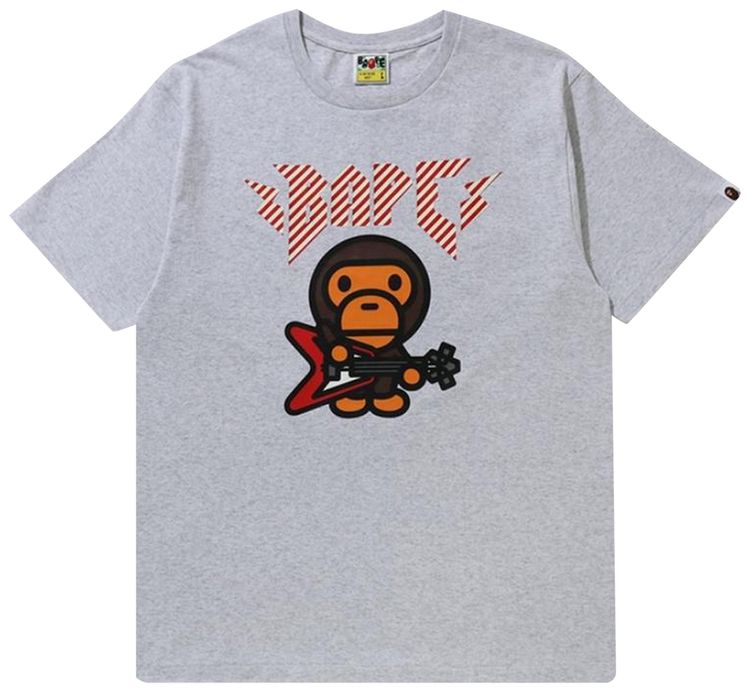 BAPE Baby Milo Rock Guitar Tee Gray