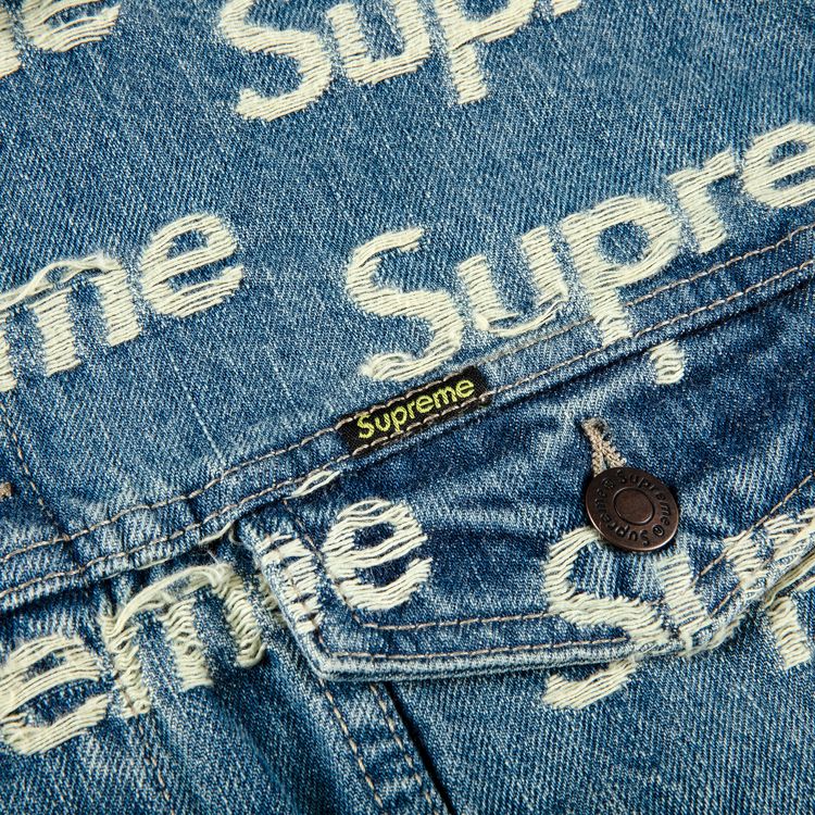 Buy Supreme Frayed Logos Denim Trucker Jacket  