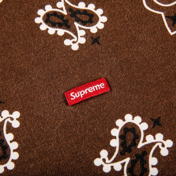 Supreme Small Box Tee Brown Bandana