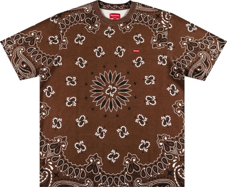 Supreme Small Box Tee Brown Bandana