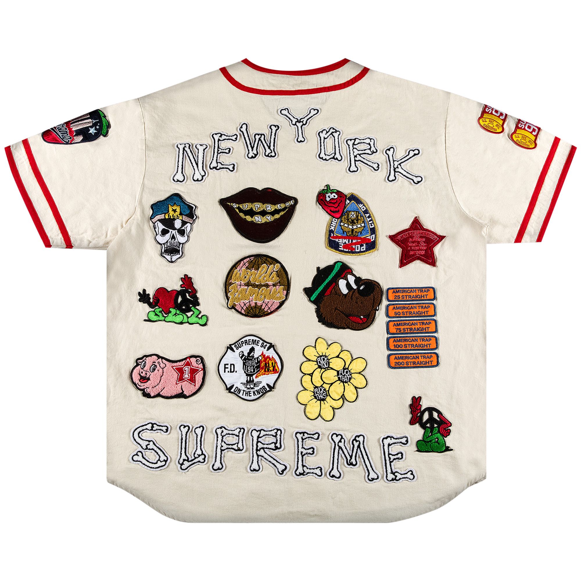 Supreme Patches Denim Baseball Jersey Denim Men's - SS21 - US