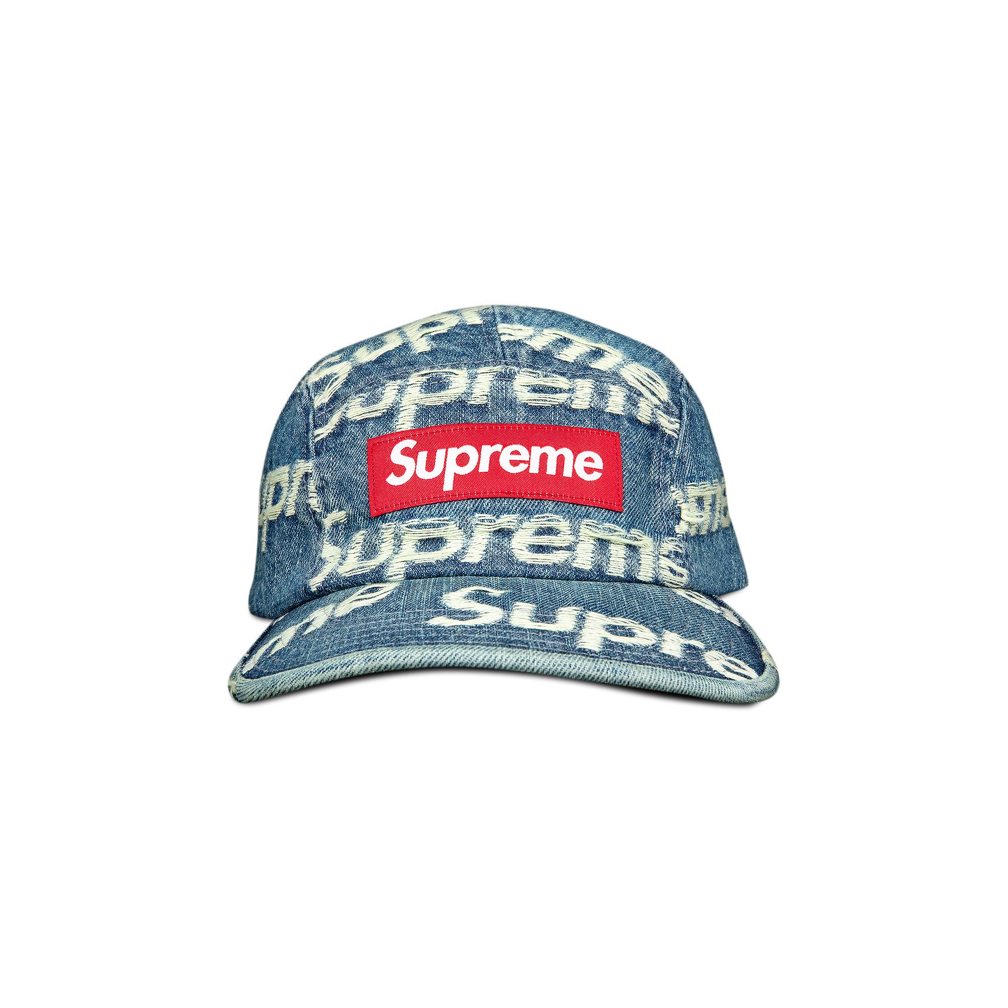 Supreme Frayed Logos Denim Camp Cap 'Blue'