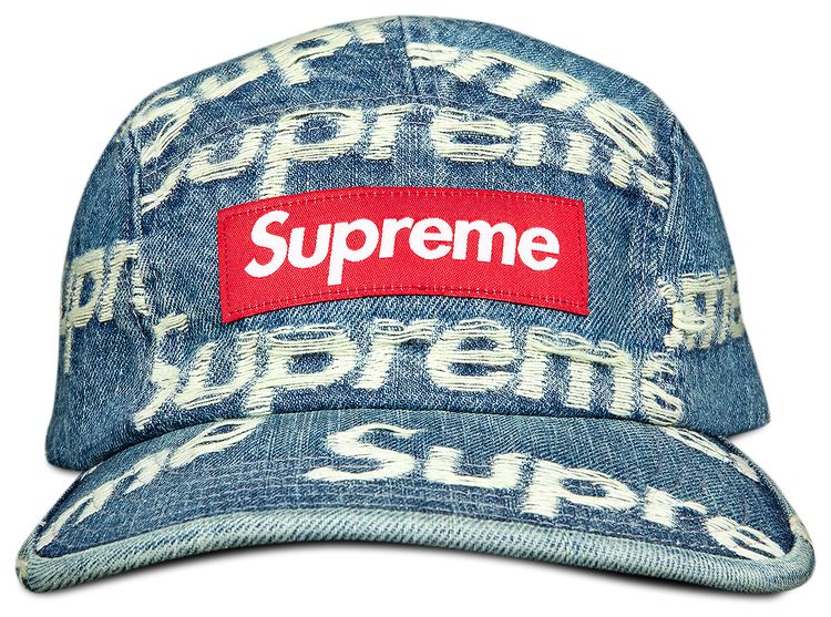 Buy Supreme Frayed Logos Denim Camp Cap 