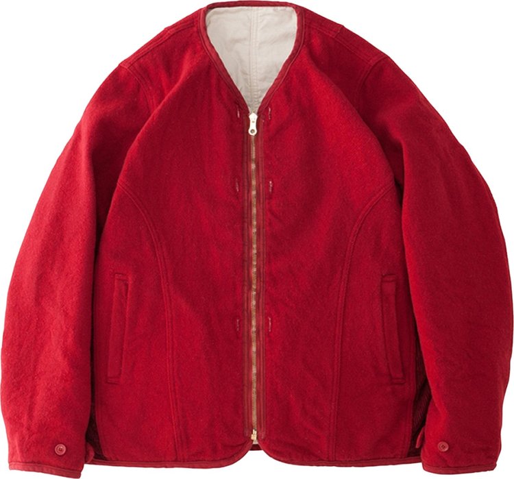 Visvim Wawona Reversible Down Jacket With Li Nep Tweed Red