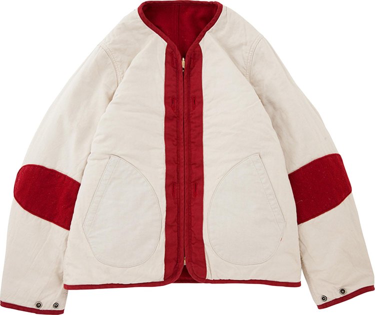 Visvim Wawona Reversible Down Jacket With Li Nep Tweed Red