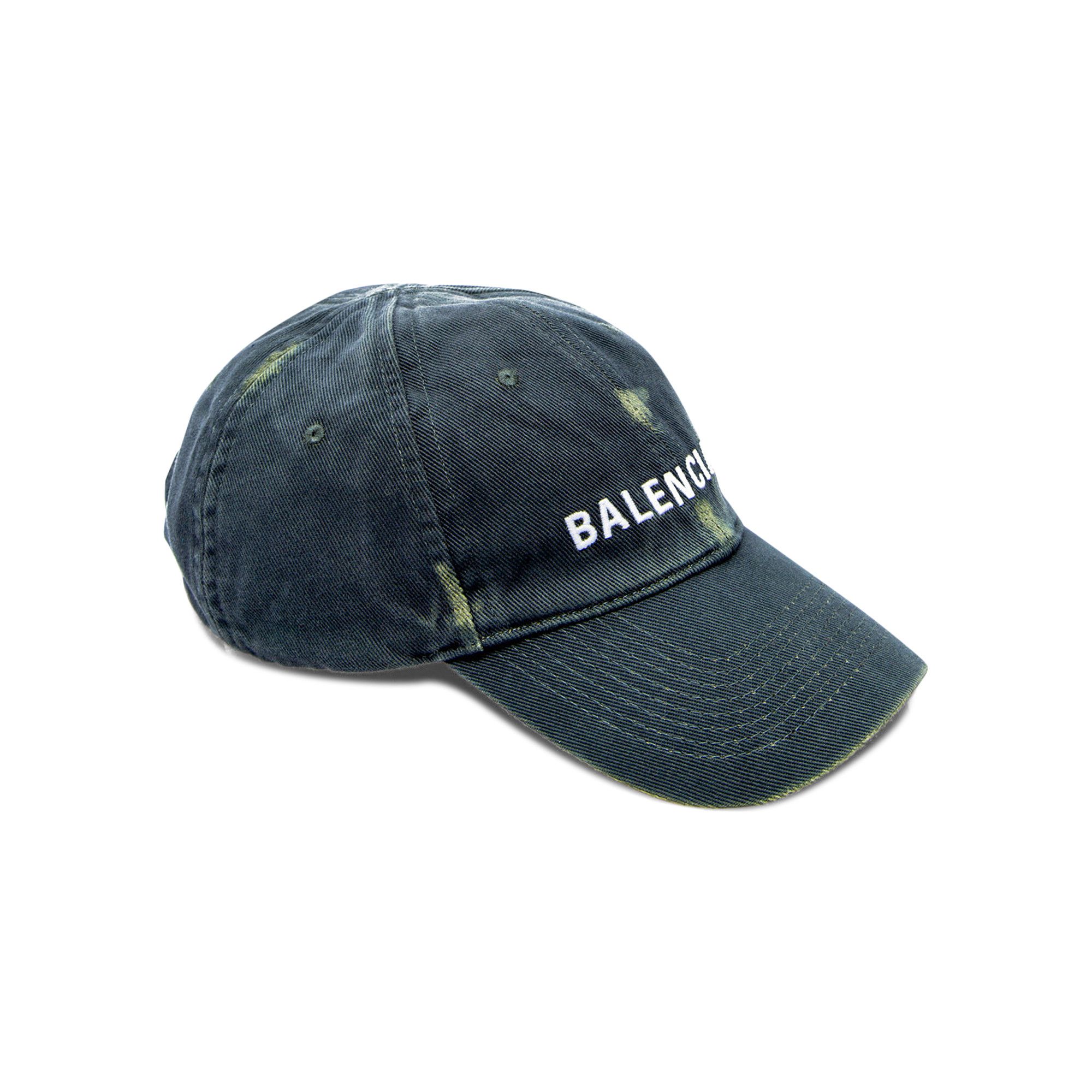Buy Balenciaga Distressed Logo Baseball Cap Green 590758 4A9B9 3077 GOAT AU