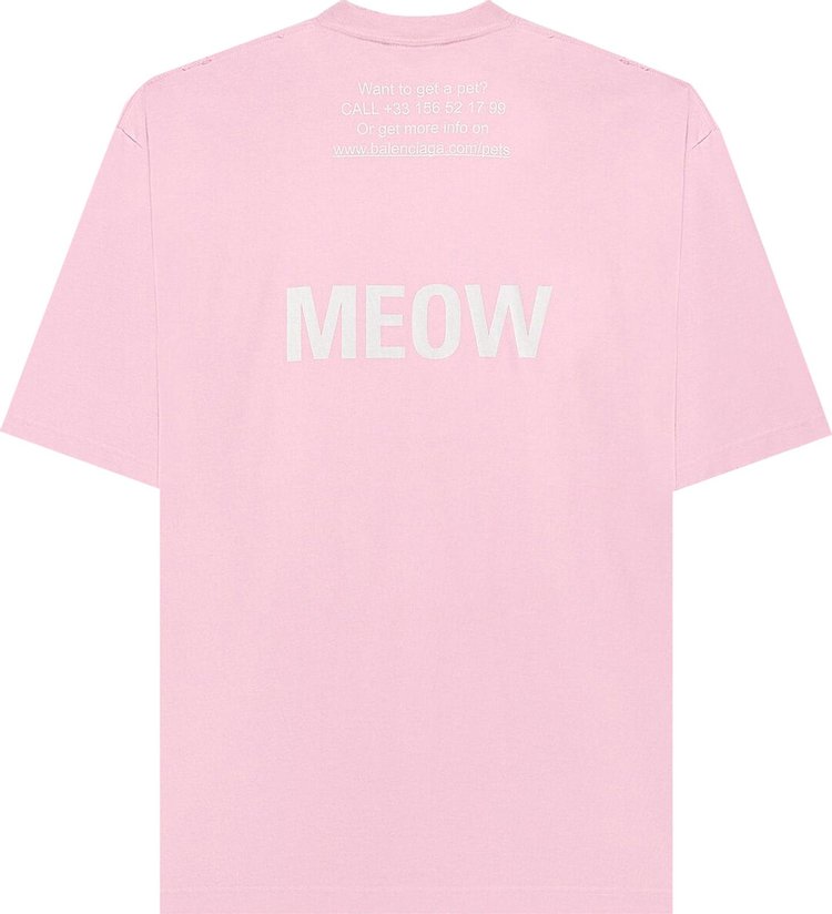 Balenciaga I Love Cats T Shirt Pink