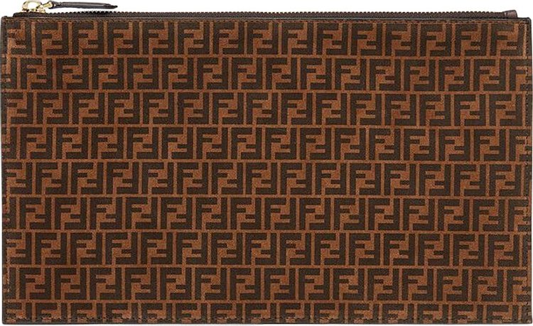 Fendi FF Medium Flat Pouch Brown