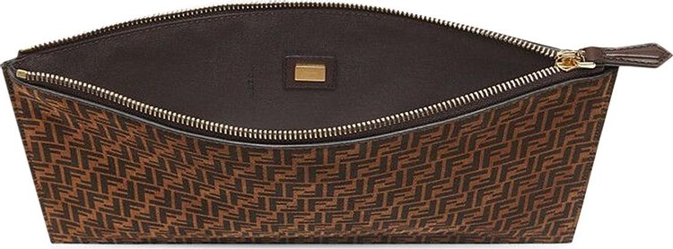 Fendi FF Medium Flat Pouch Brown