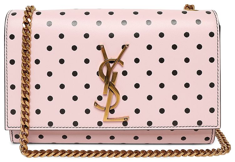 Saint Laurent Polka Dot Small Kate Bag RosaNero