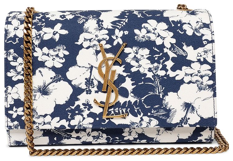 Saint Laurent Small Kate Chain Bag BlueBlanc