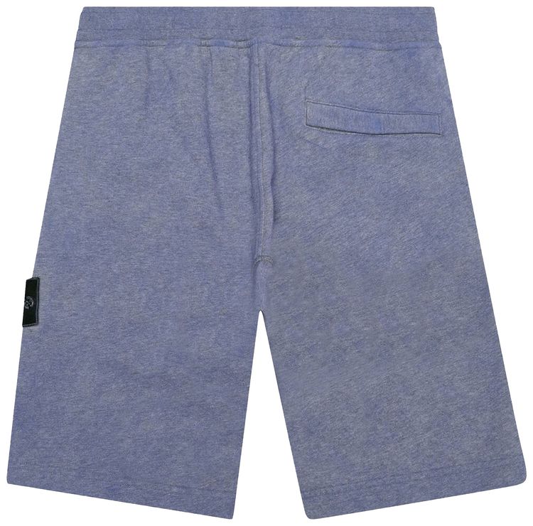 Stone Island Patch Logo Fleece Shorts Blue