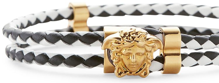 Versace Medusa Leather Bracelet Black