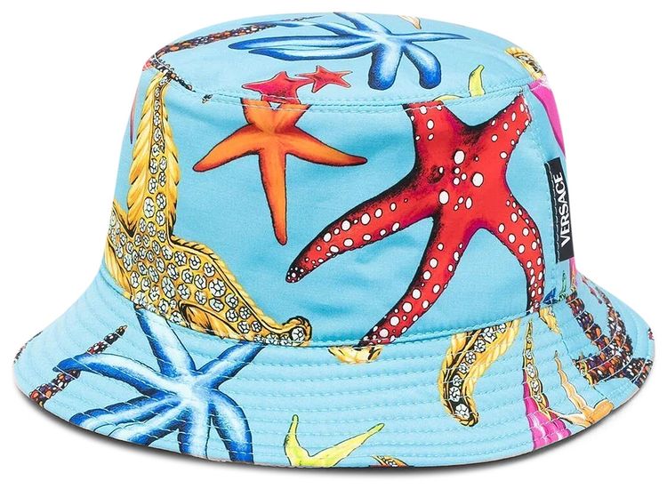 Versace Tresor De La Mer Print Bucket Hat BlueMulticolor