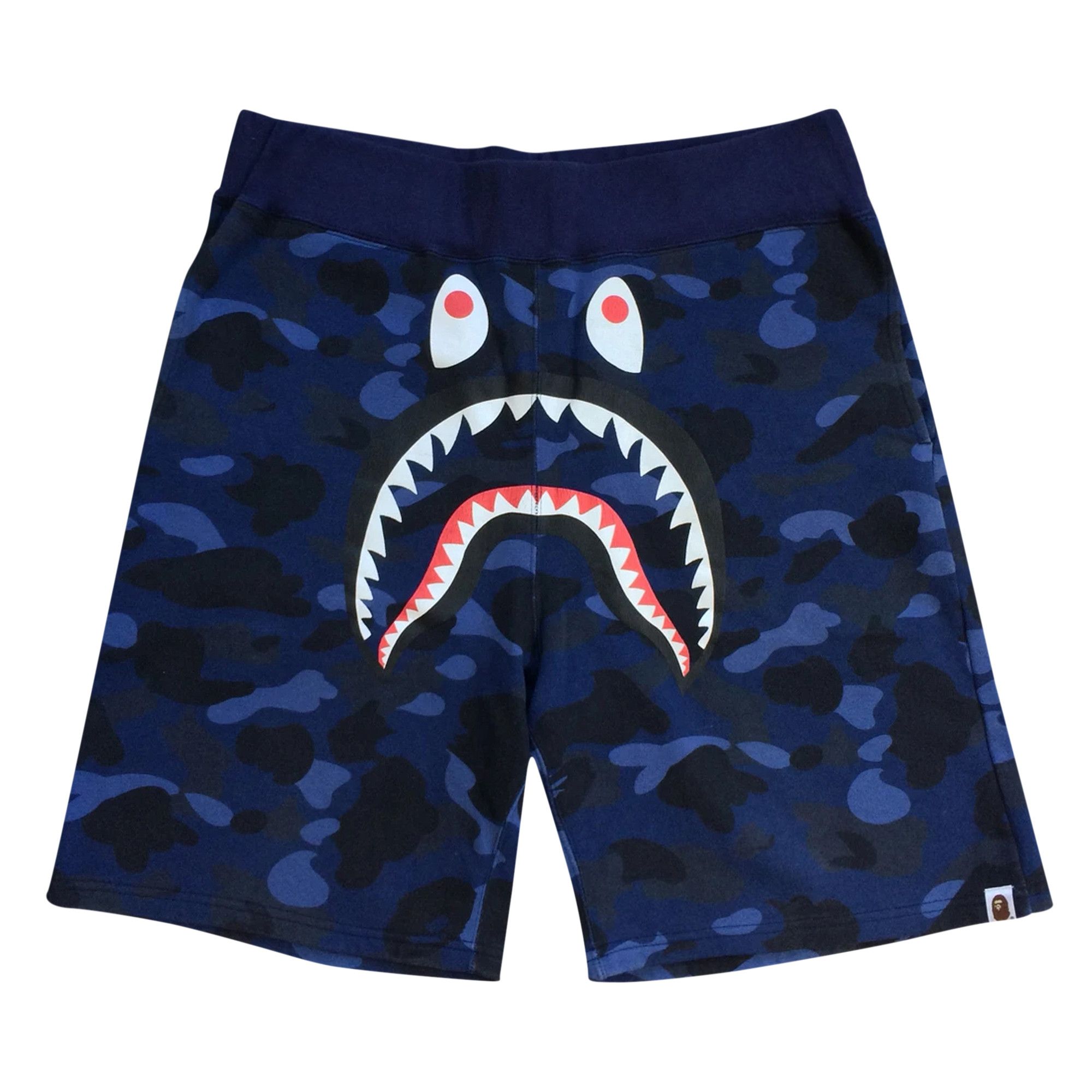 Buy BAPE Camo Shark Sweat Shorts Navy 1D80 153 006 NAVY GOAT AU