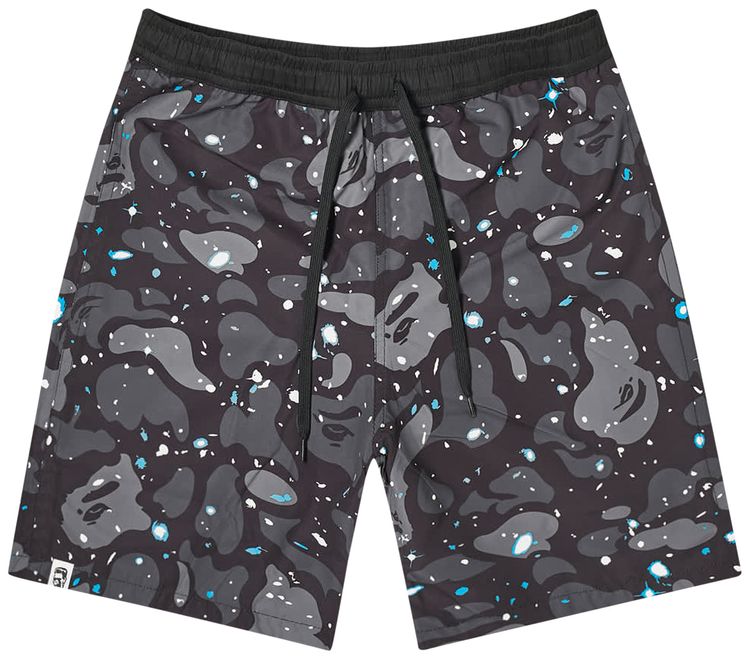 BAPE Space Camo Shark Reversible Shorts Black