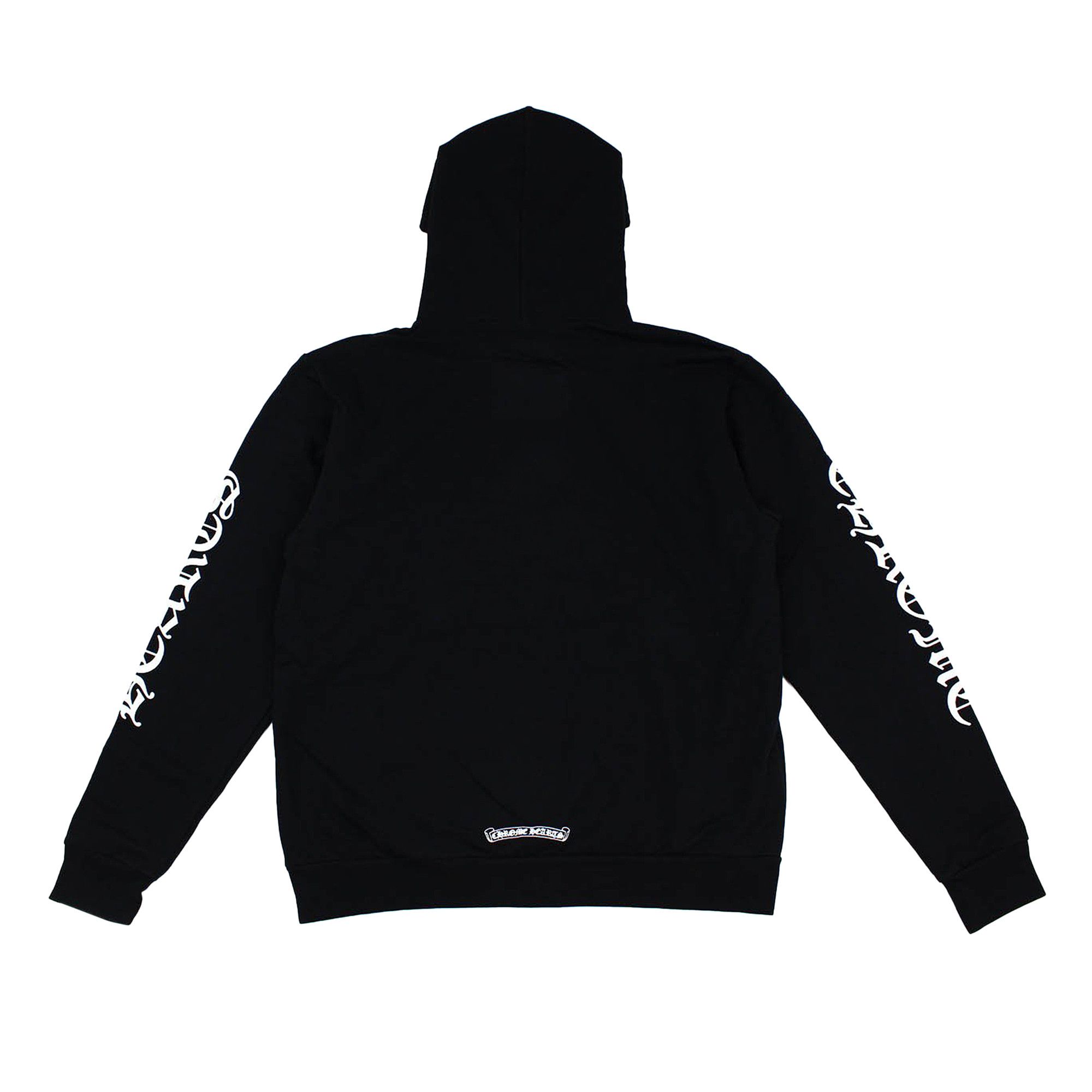 Buy Chrome Hearts Letters Sleeve Fleece Pullover Hoodie Black White 1383 100000106LSFP BLWT GOAT