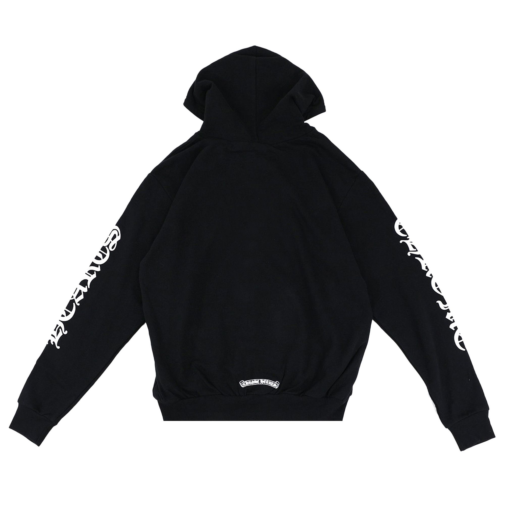 Buy Chrome Hearts Letters Sleeve Fleece Zip Up Hoodie 'Black