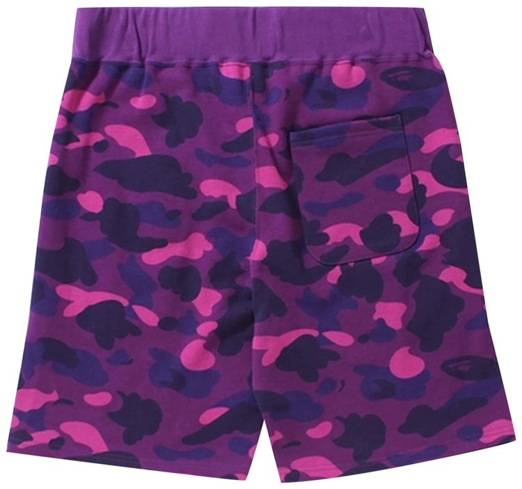 BAPE Color Camo Shark Sweat Shorts Purple