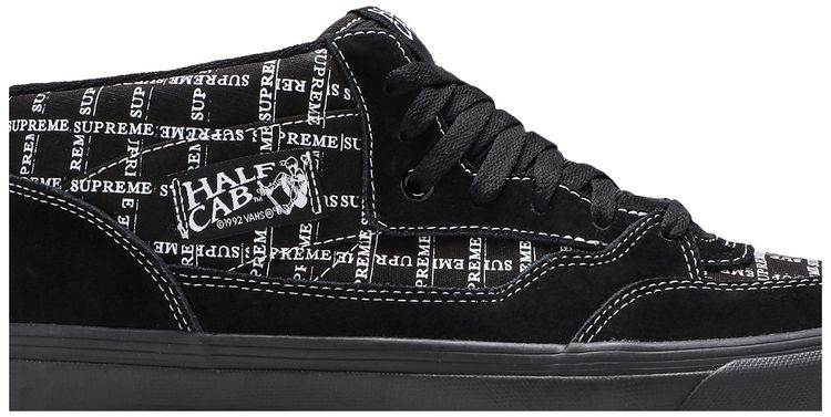 Supreme x Vans Half Cab Pro 92 Logo Pattern   Black