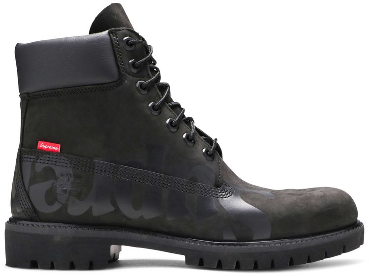 Supreme x Timberland 6 Inch Premium Waterproof Boot Big Logo Black